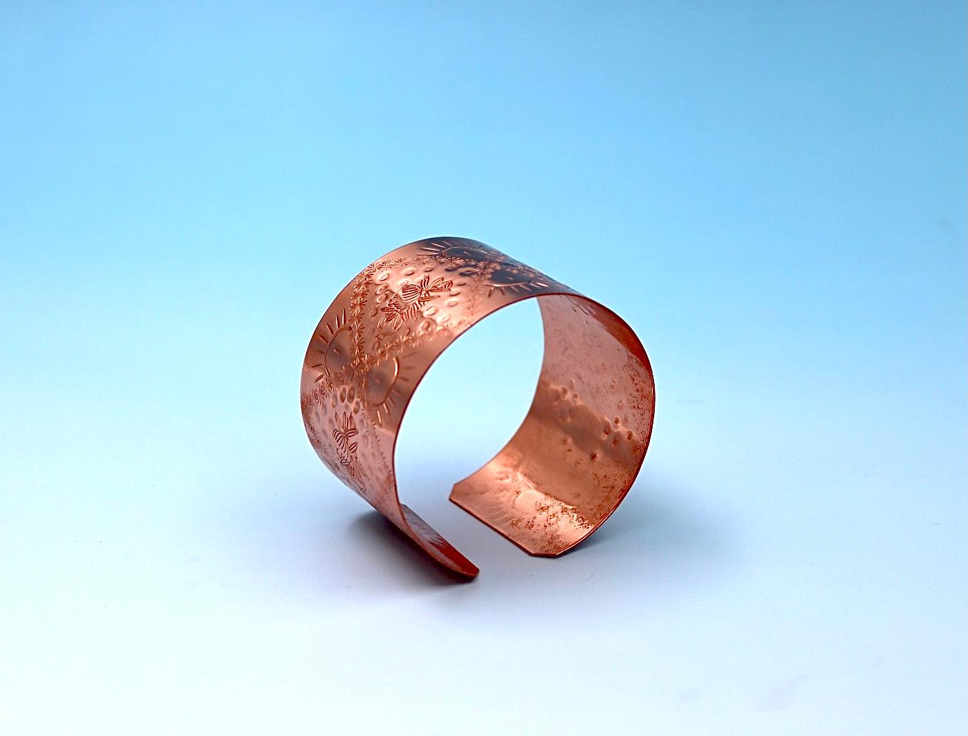 copper bracelet with pomegranates