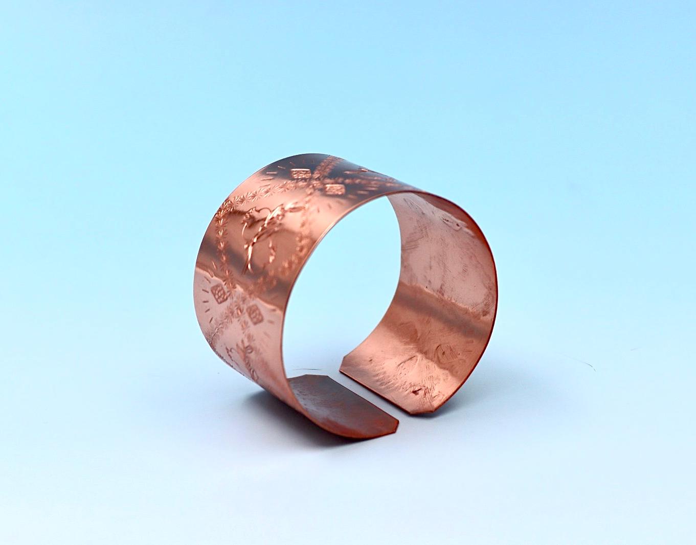 copper bracelet with Pomegranates