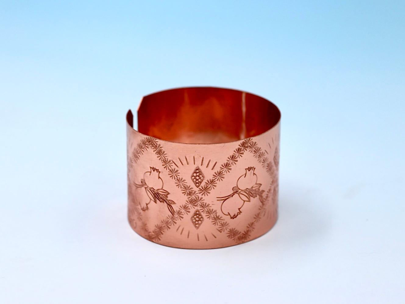 copper bracelet with Pomegranates