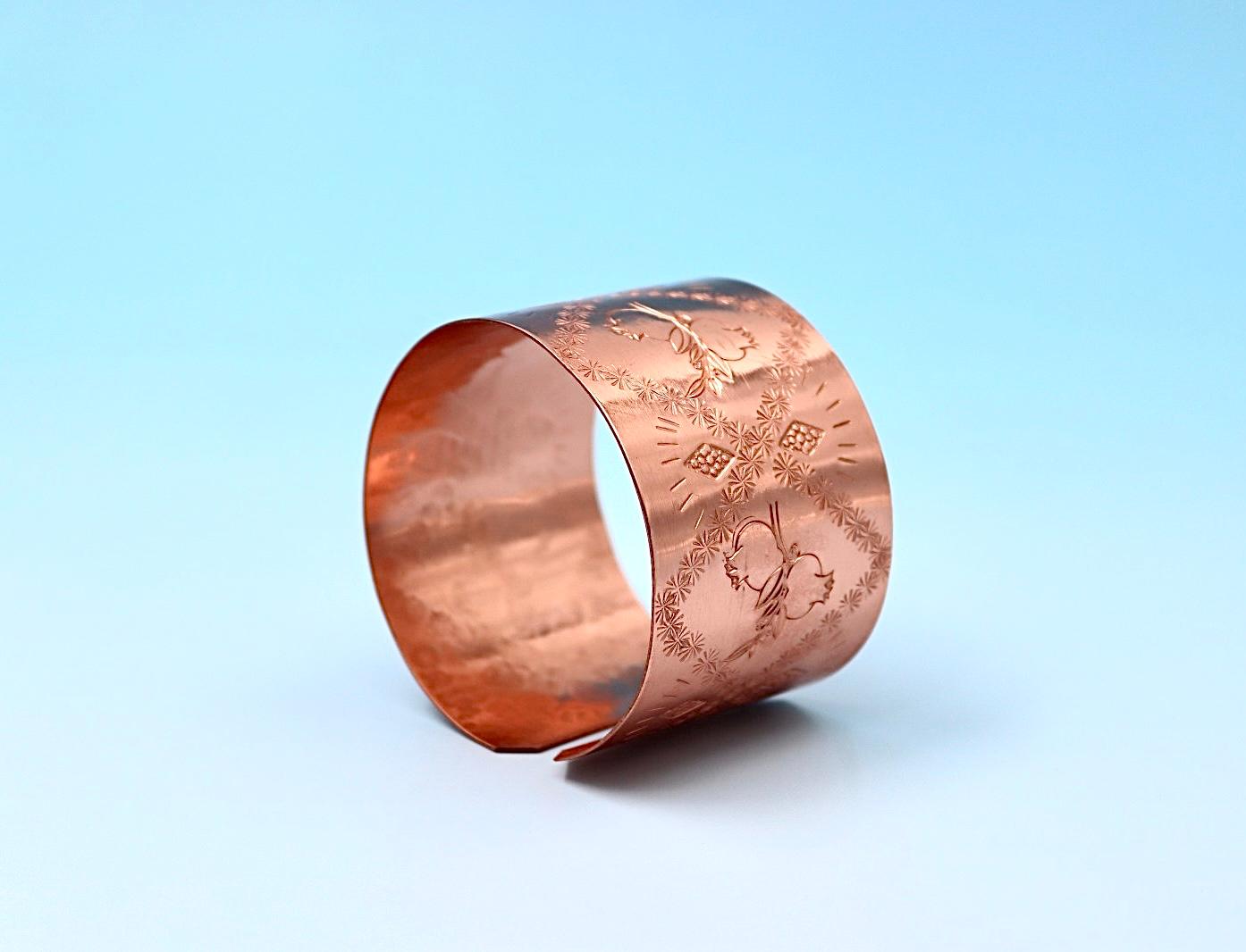 copper bracelet with Pomegranates