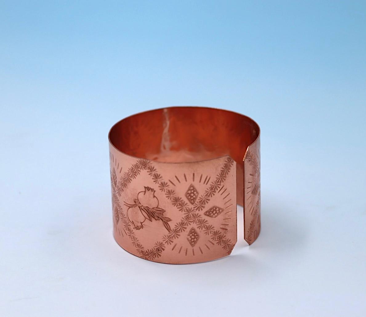 copper bracelet with Pomegranates