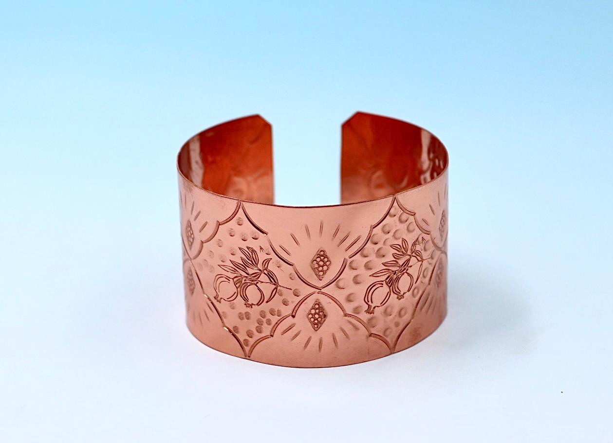 copper bracelet with Pomegranates