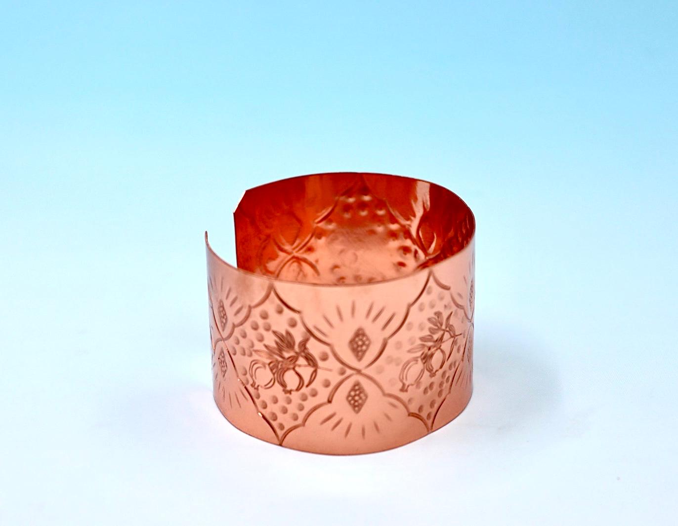 copper bracelet with Pomegranates