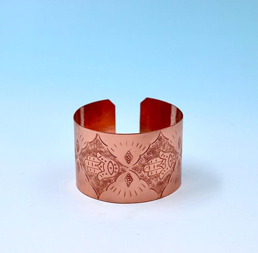 copper bracelets with Hamsa