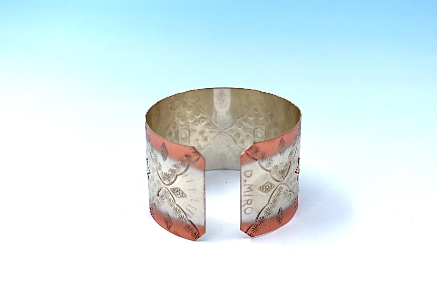 copper bracelet with Star of David. partly silver-plated.