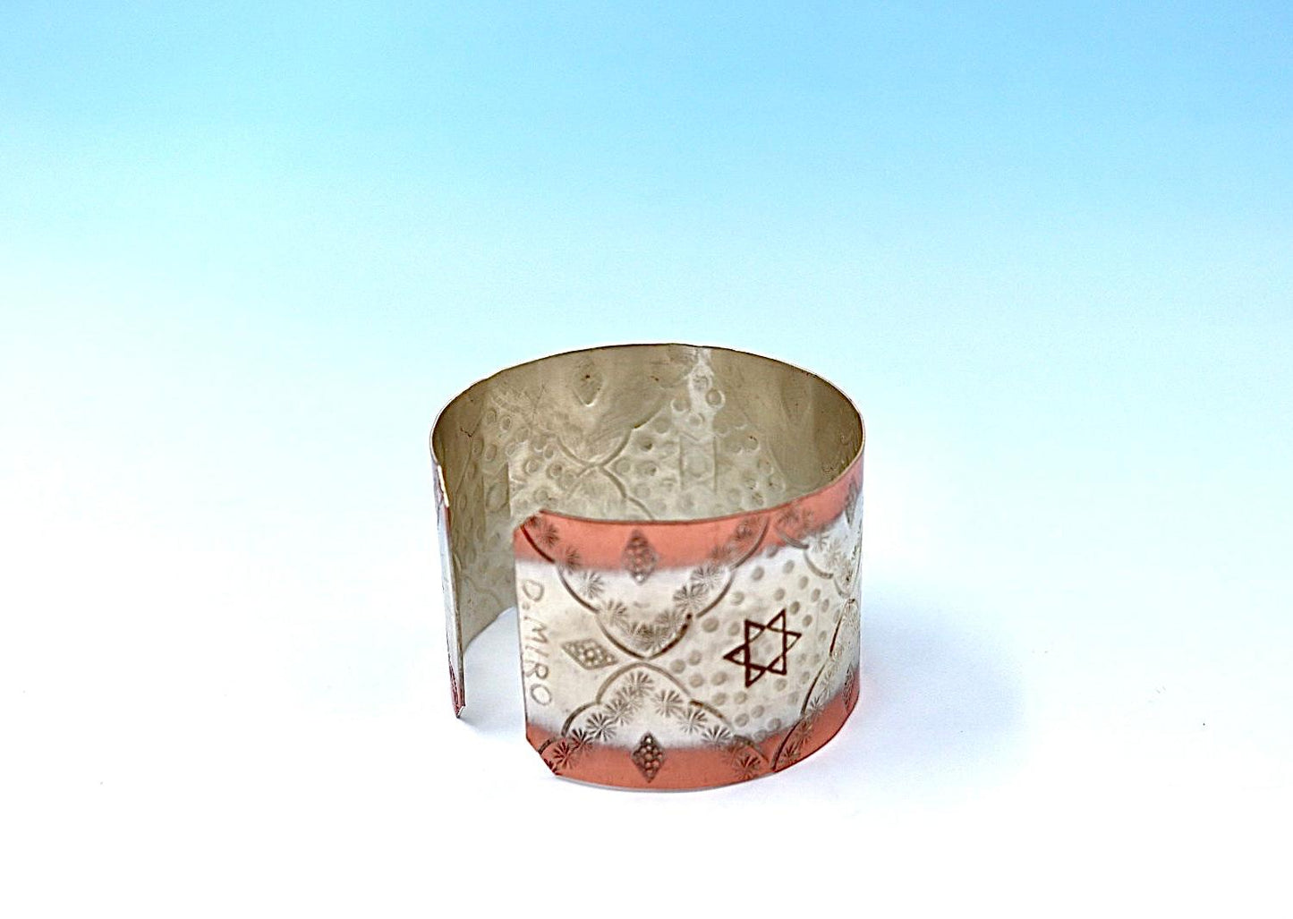 copper bracelet with Star of David. partly silver-plated.