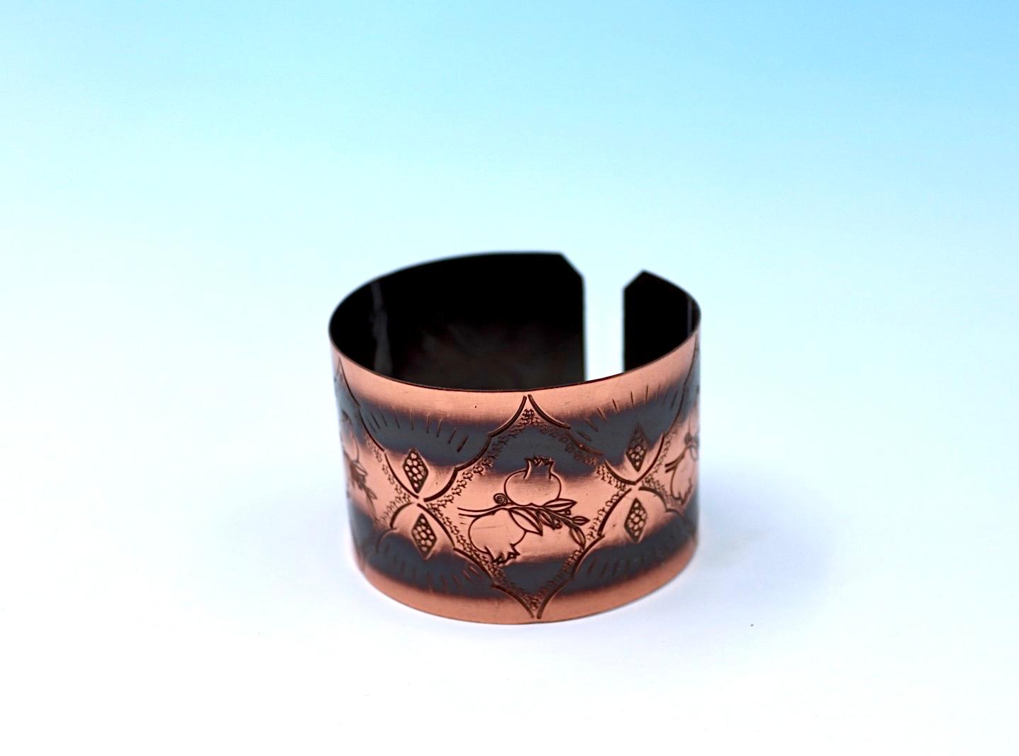 Oxides  copper bracelet with pomegranates