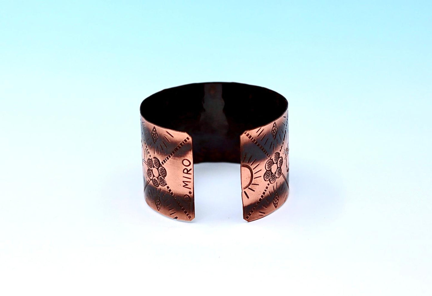 Oxides copper bracelet with pomegranate