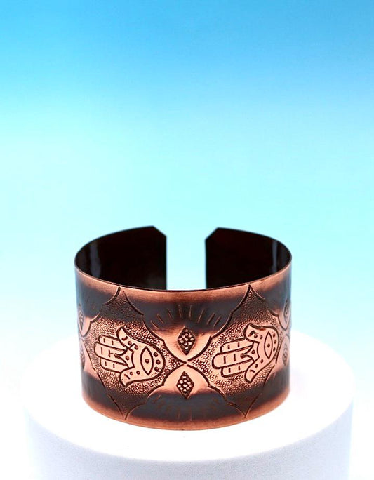 Oxides copper bracelet with Hamsa