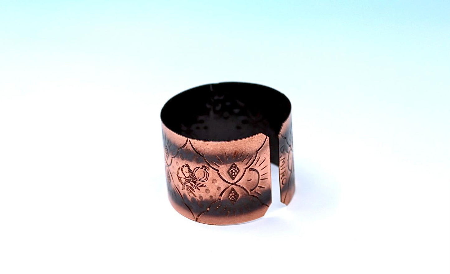 Oxides copper bracelet with pomegranates