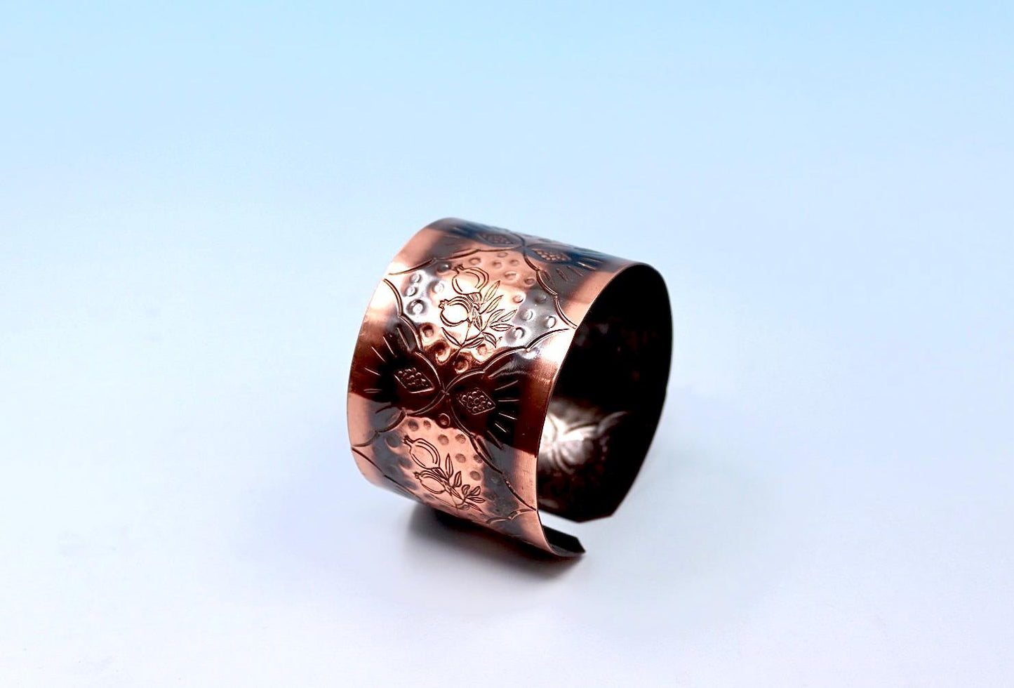 Oxides copper bracelet with pomegranates