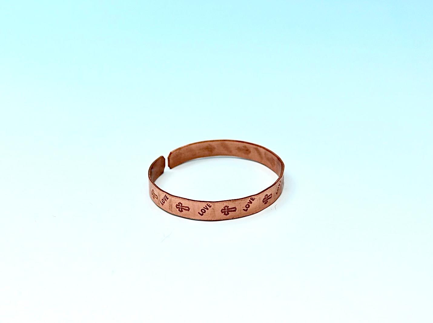 copper bracelet with cross