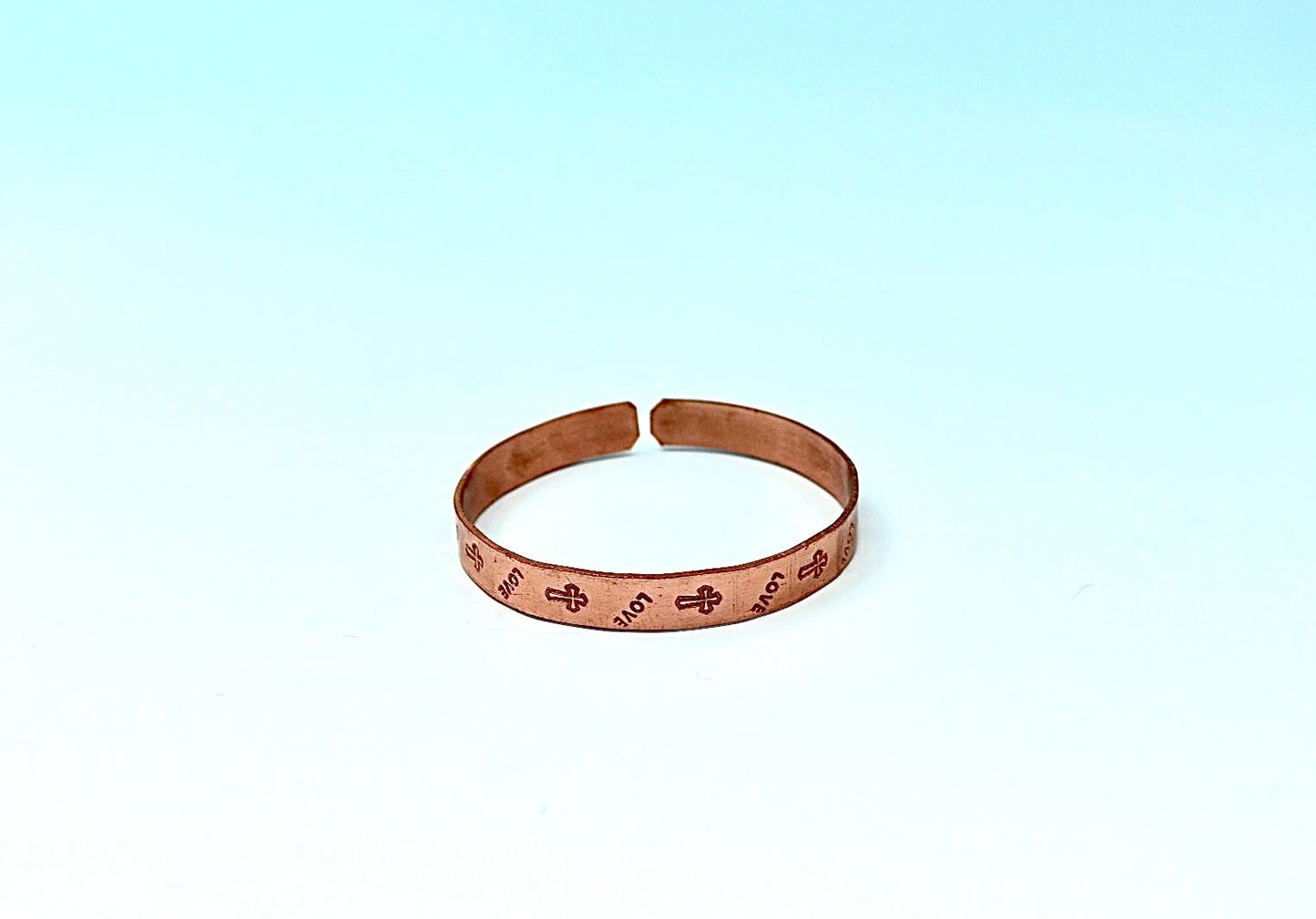 copper bracelet with cross