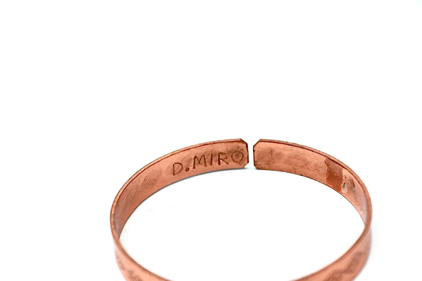 copper bracelet engraved "and in whatsoever he doeth he shall prosper" in Hebrew