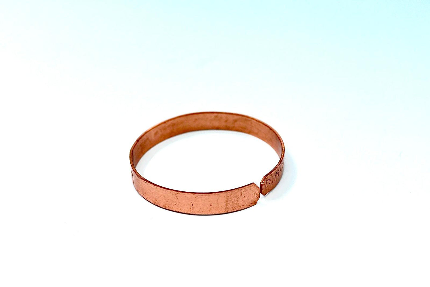 copper bracelet engraved "and in whatsoever he doeth he shall prosper" in Hebrew