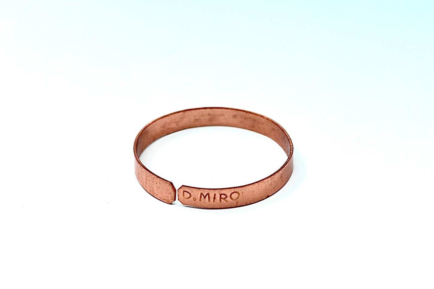 copper bracelet engraved "and in whatsoever he doeth he shall prosper" in Hebrew