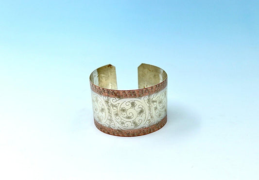 copper bracelet, partly silver-plated, with a unique design