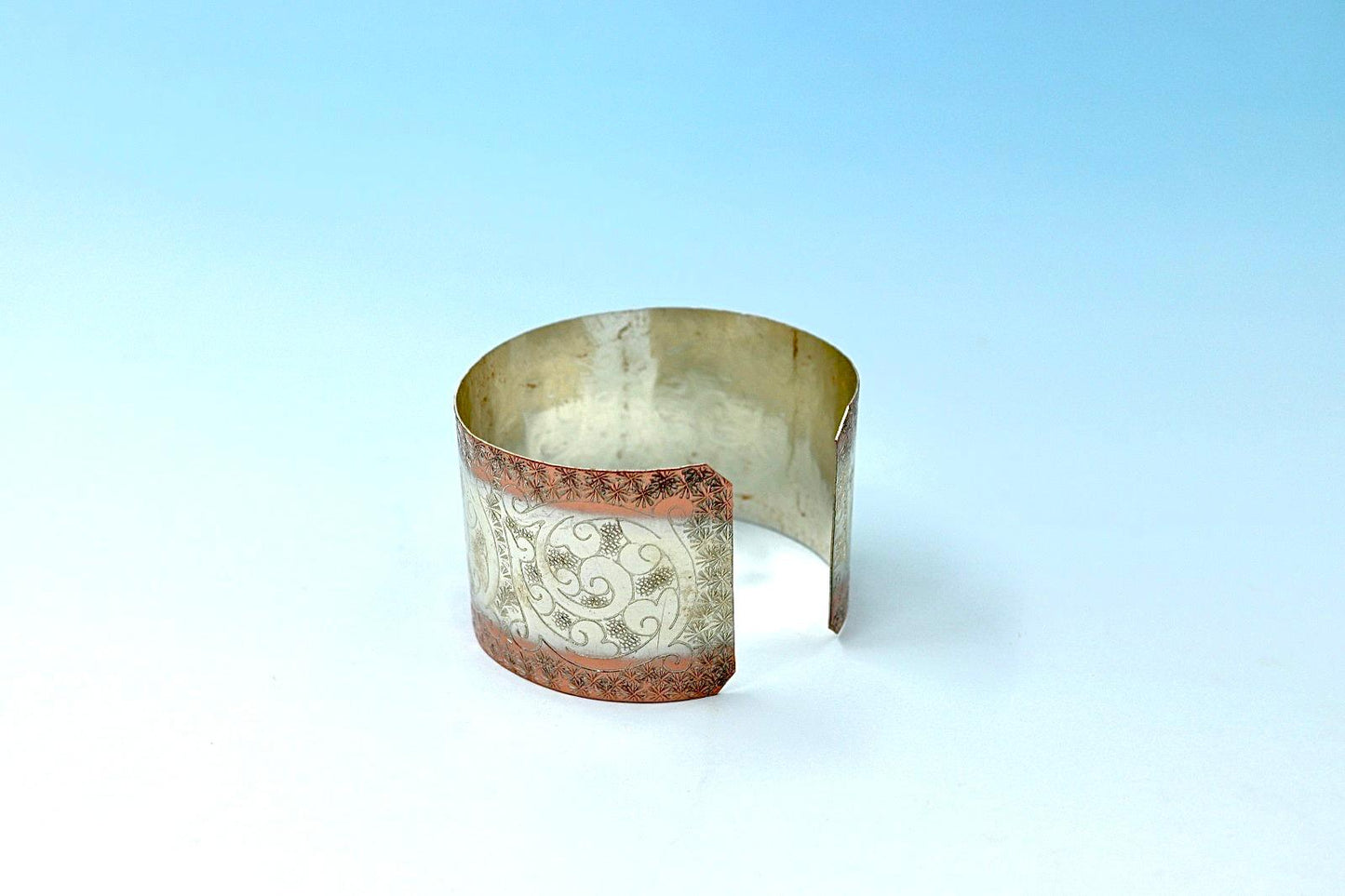 copper bracelet, partly silver-plated, with a unique design