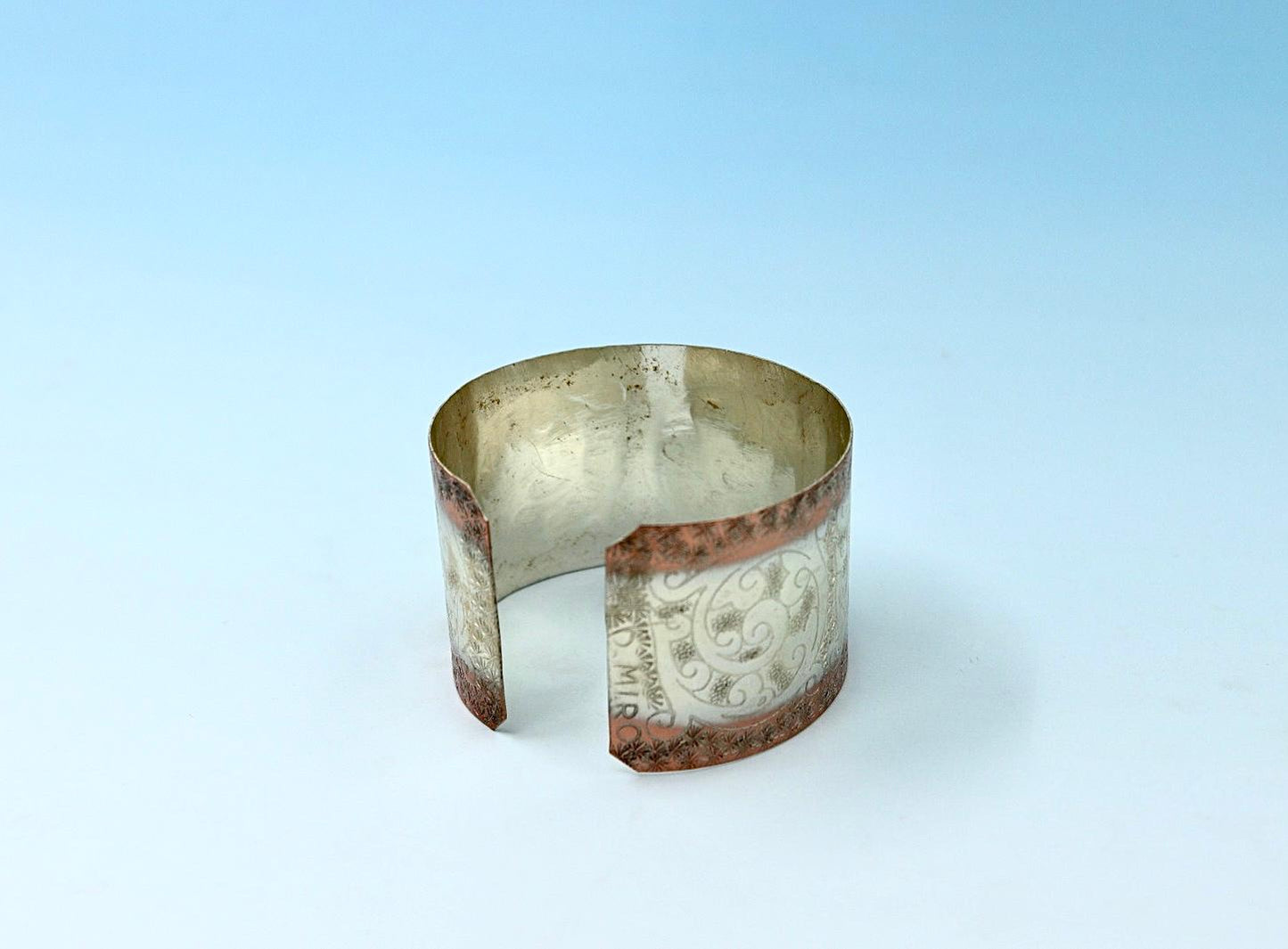 copper bracelet, partly silver-plated, with a unique design