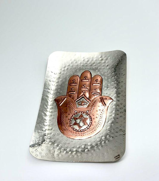 Handcrafted copper and silver Hamsa