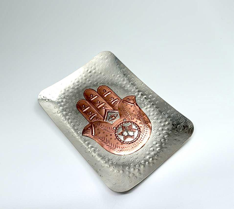 Handcrafted copper and silver Hamsa