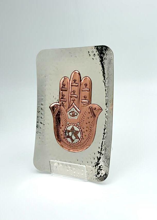 Handcrafted copper and silver Hamsa