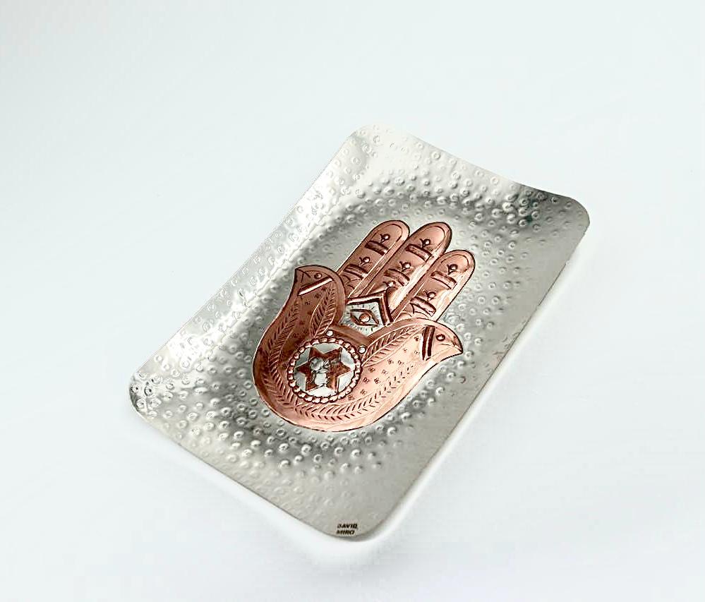 Handcrafted copper and silver Hamsa