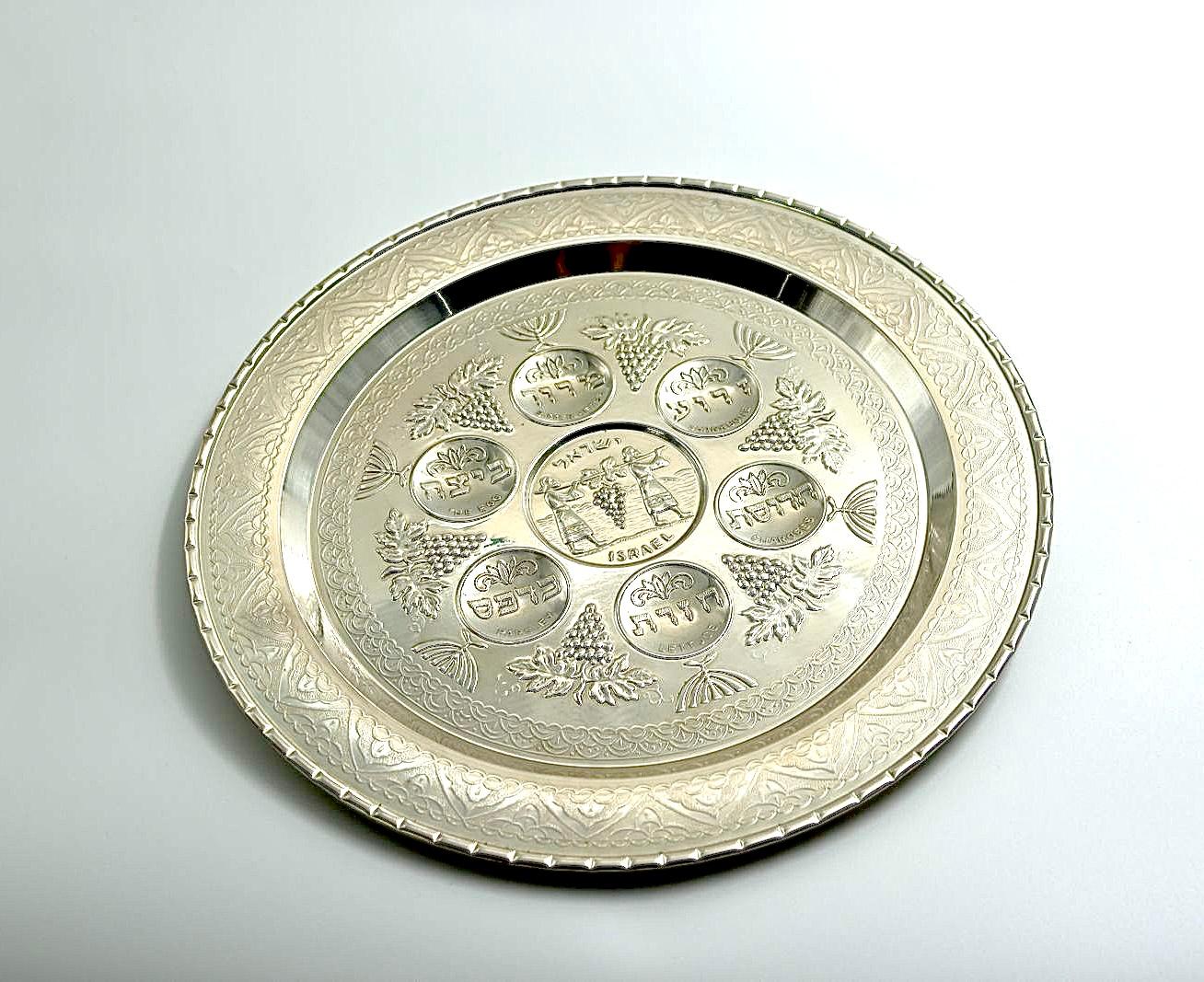 Passover Seder plate,Handmade from copper and silver