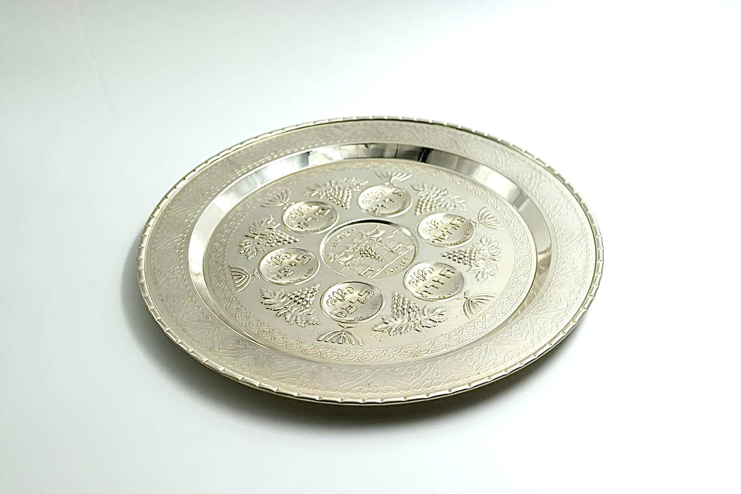 Passover Seder plate,Handmade from copper and silver