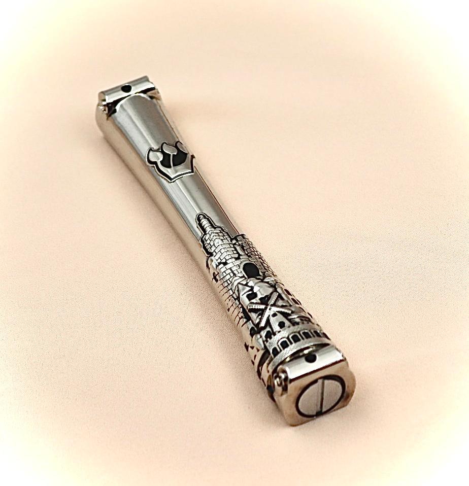 Aluminum mezuza with Jerusalem design