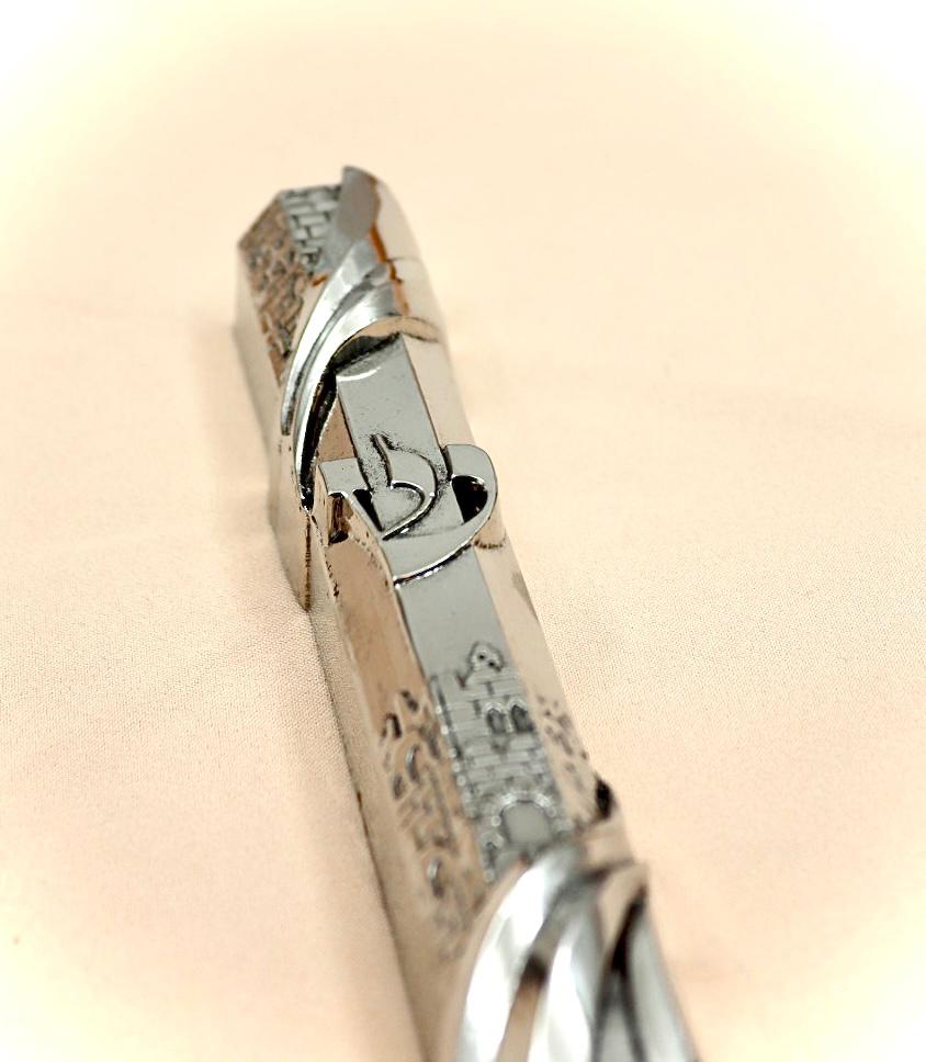 Aluminum mezuza with Jerusalem design