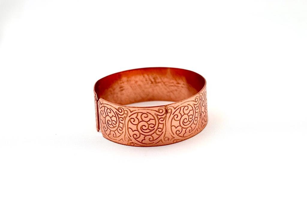 copper bracelet with a unique design