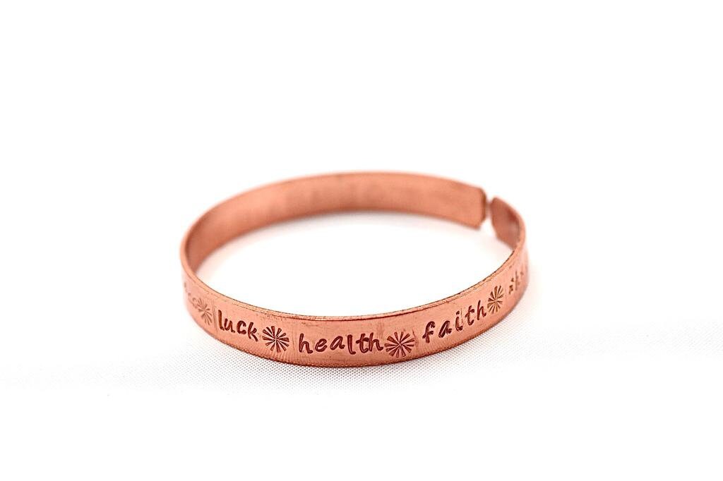 copper bracelet with sever blessings