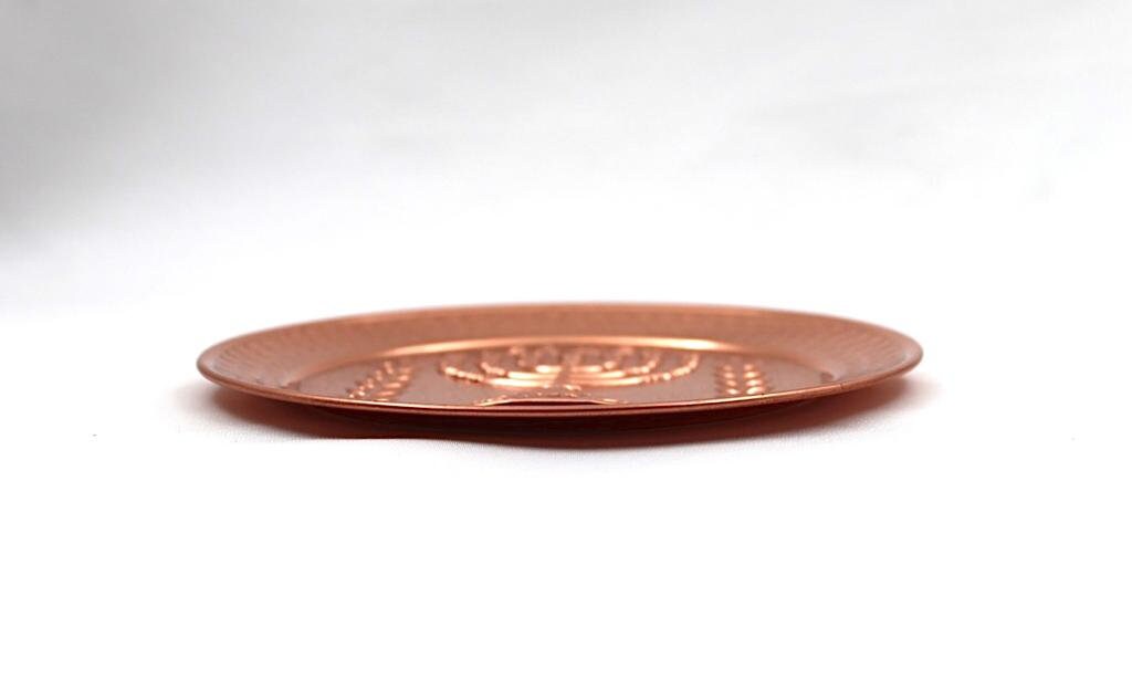 Copper plate with The Menora - the symbol of Israel