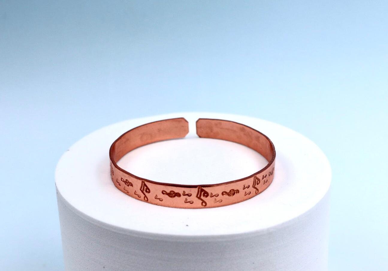 copper bracelet with Musical notes