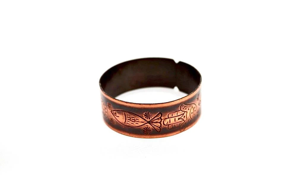 copper bracelet with fish