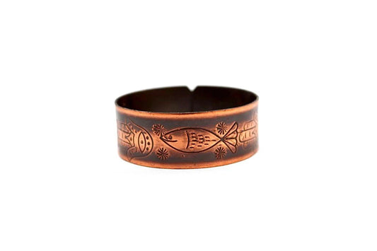 copper bracelet with fish