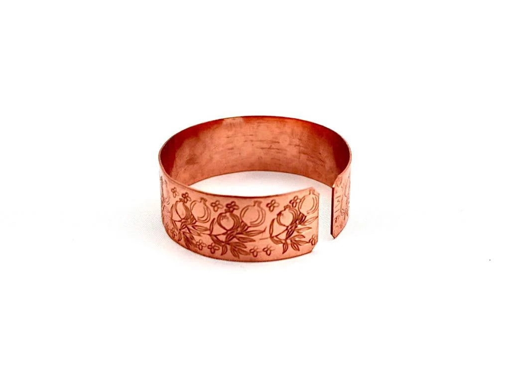 copper bracelet with Pomegranates