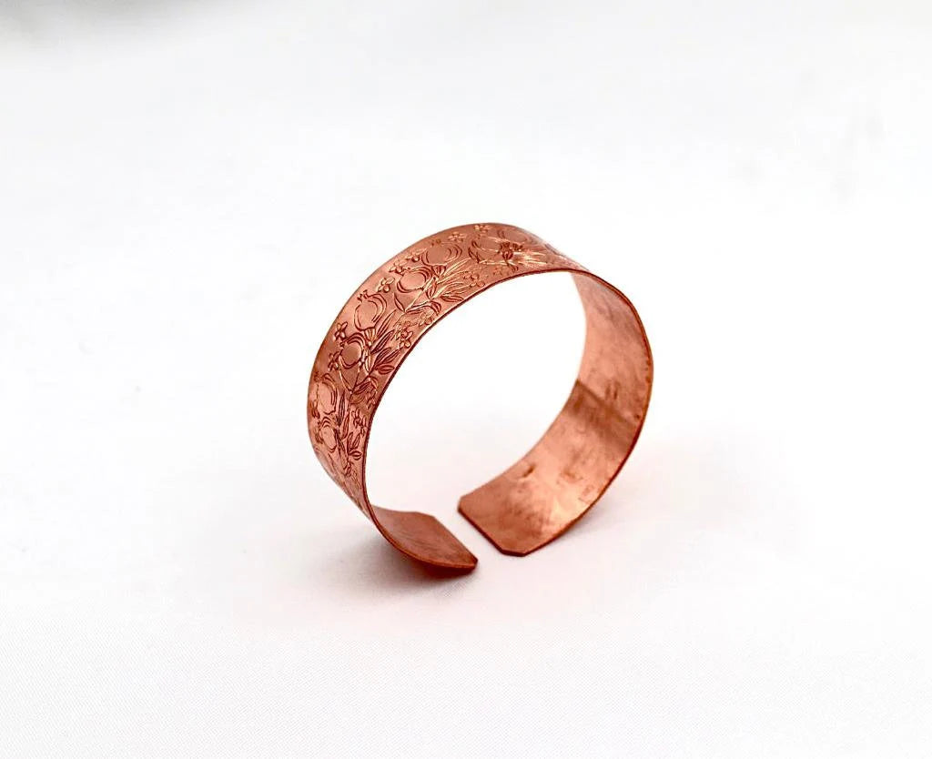 copper bracelet with Pomegranates