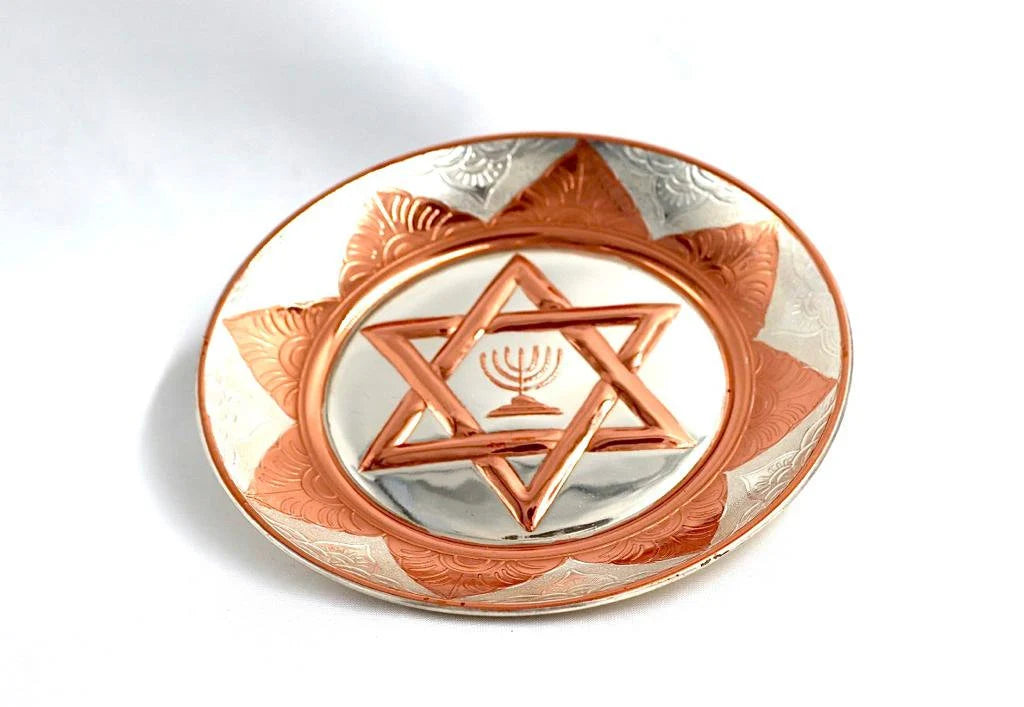 Copper plate with Star of David.