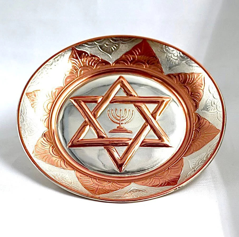 Copper plate with Star of David.