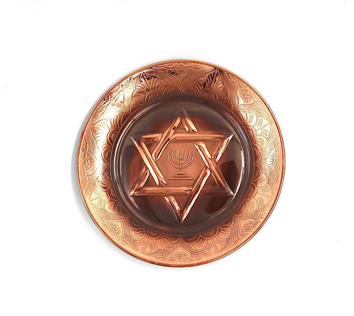 Copper plate with Star of David.