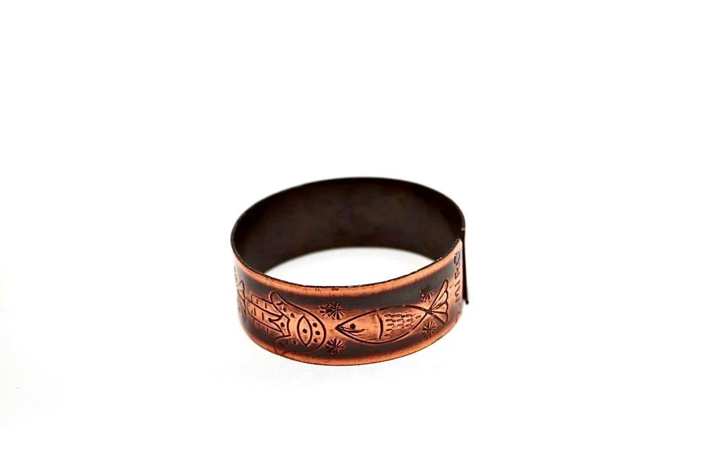 copper bracelet with fish