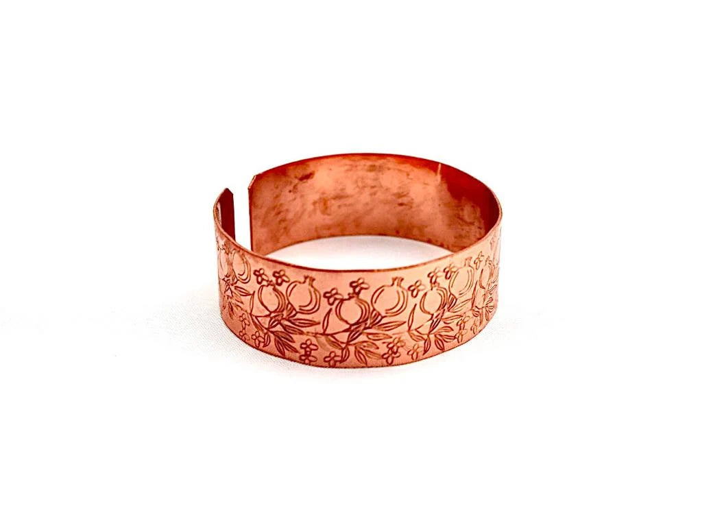 copper bracelet with Pomegranates