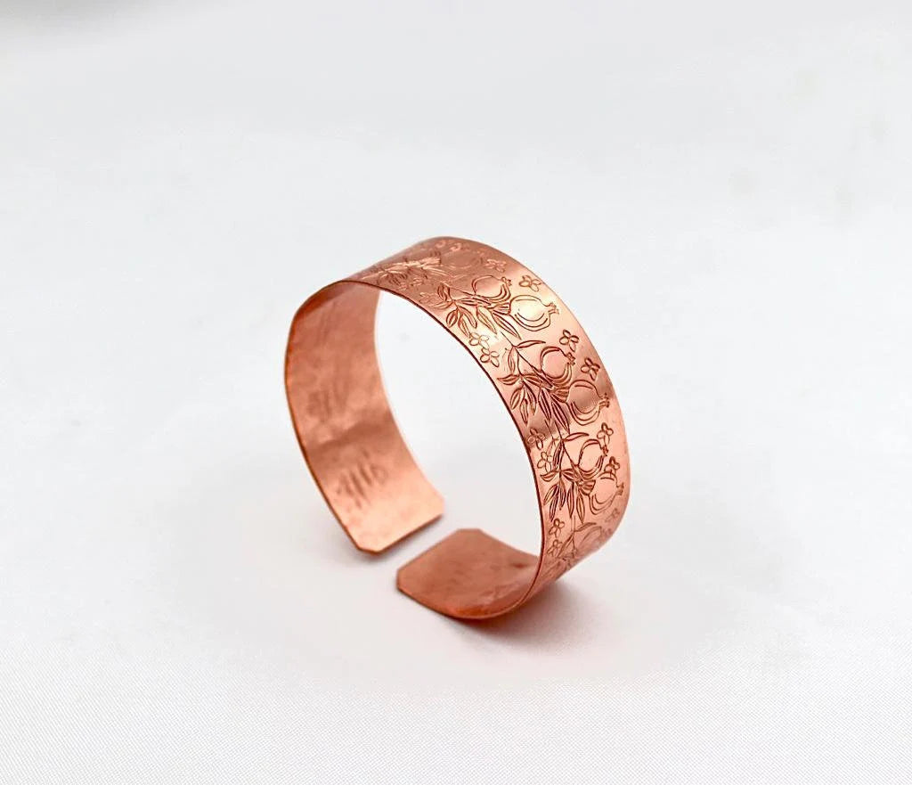 copper bracelet with Pomegranates