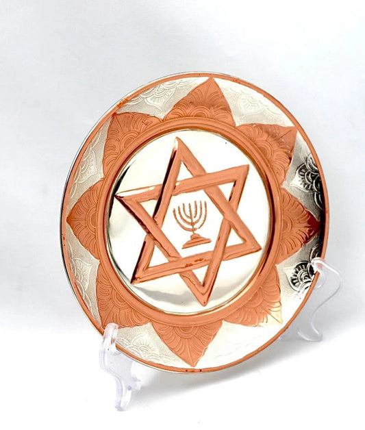 Copper plate with Star of David.