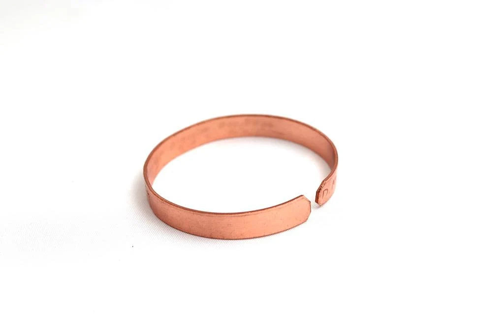 copper bracelet with blessing : "and in whatsoever he doeth he shall prosper"