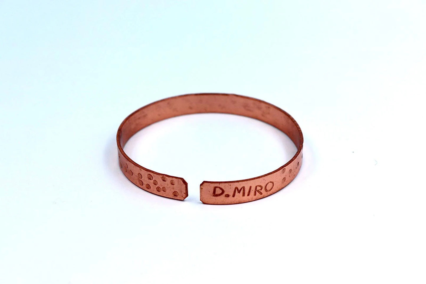 copper bracelet with a unique design