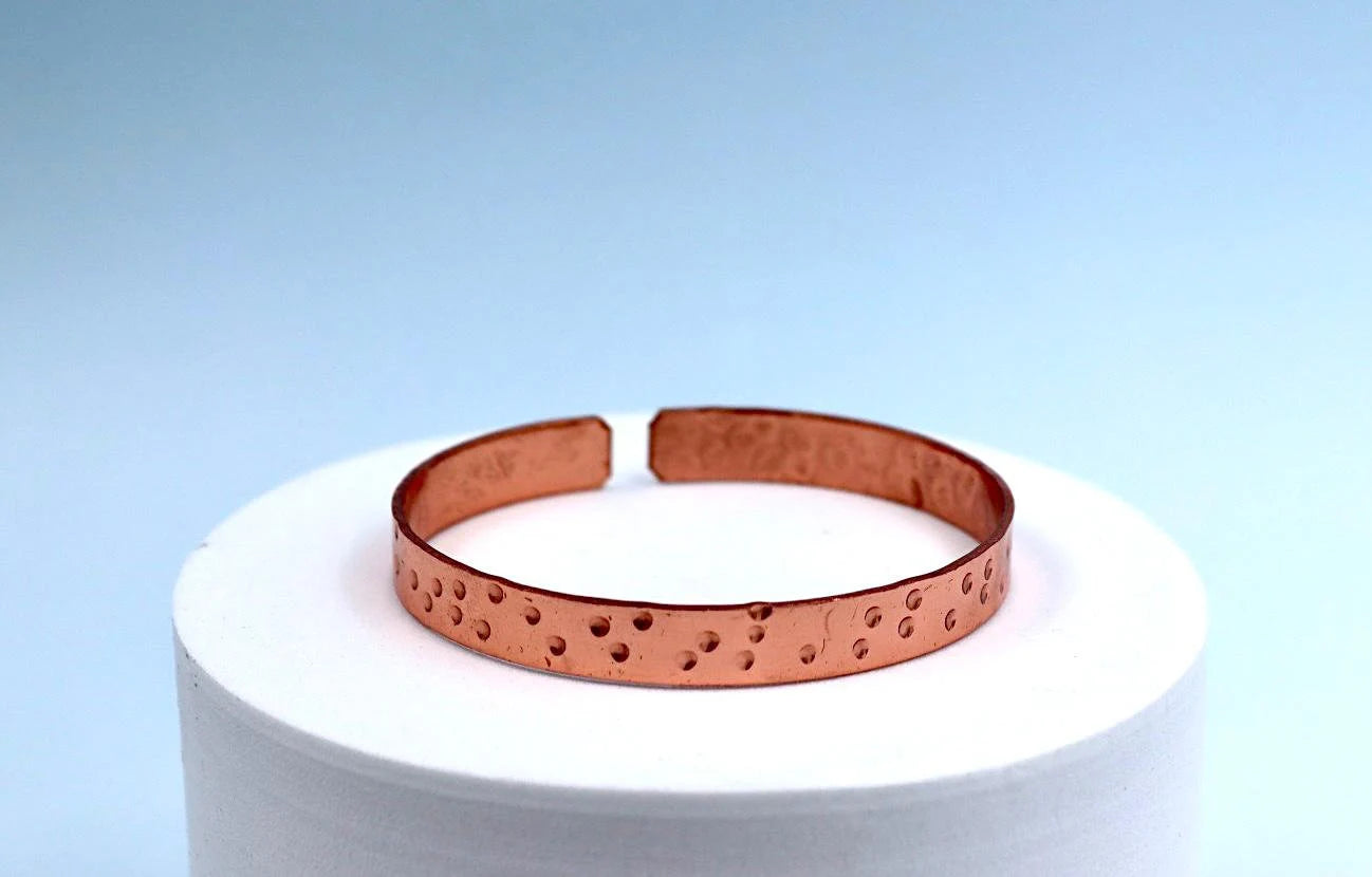 copper bracelet with a unique design