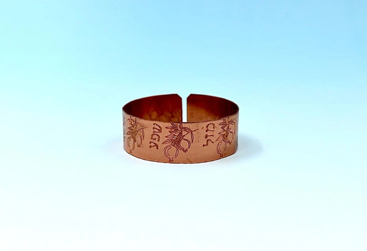 copper bracelet pomegranate with blessing